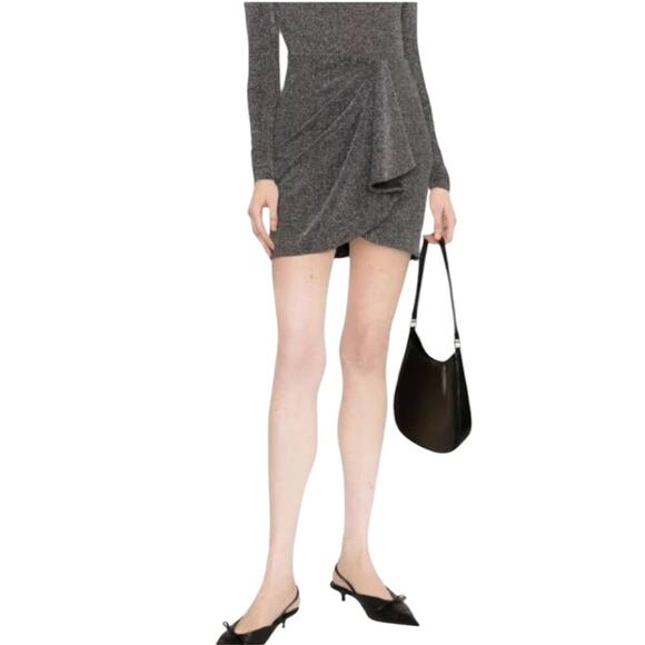 *NWOT Isabel Marant Étoile Bergen Glittery Draped Miniskirt - Sz 4 - Picture 2 of 9